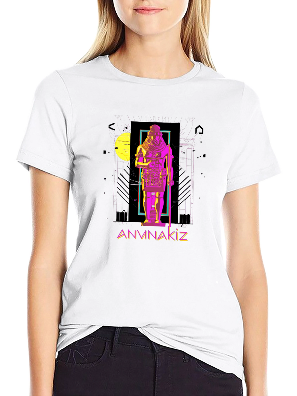 Anunnaki Graphic Print Black T-Shirt