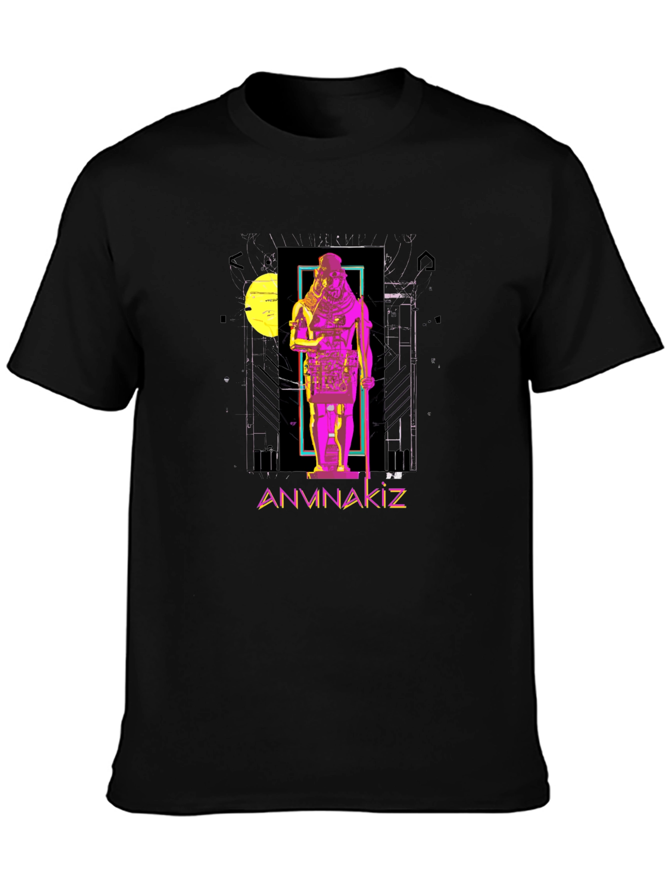 Anunnaki Graphic Print Black T-Shirt