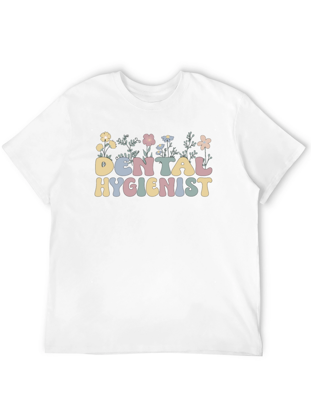 Floral Dental Hygienist T-Shirt Retro Style