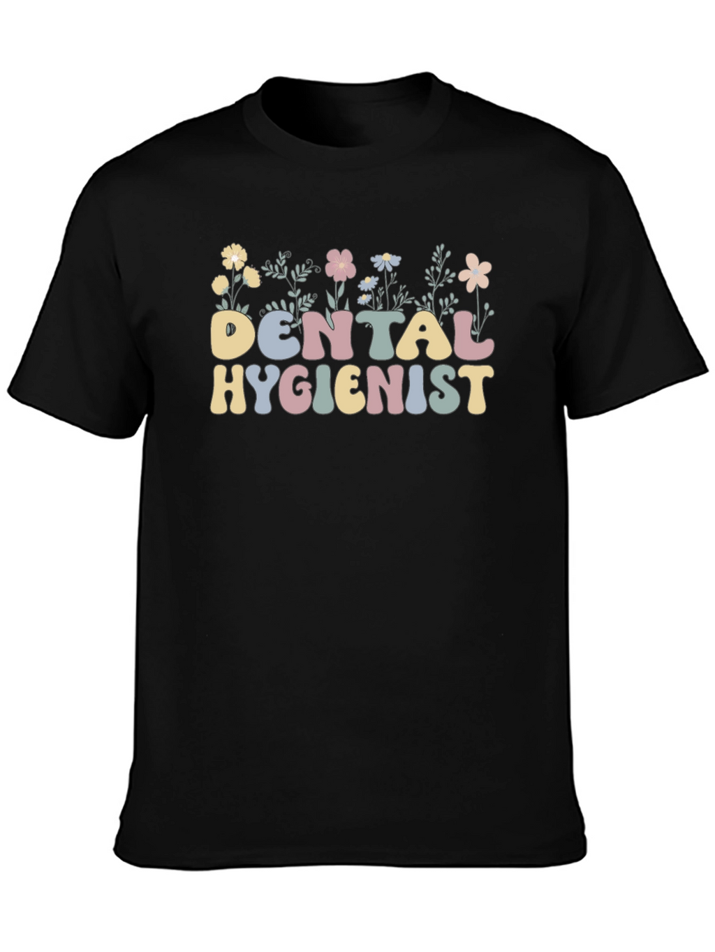 Floral Dental Hygienist T-Shirt Retro Style
