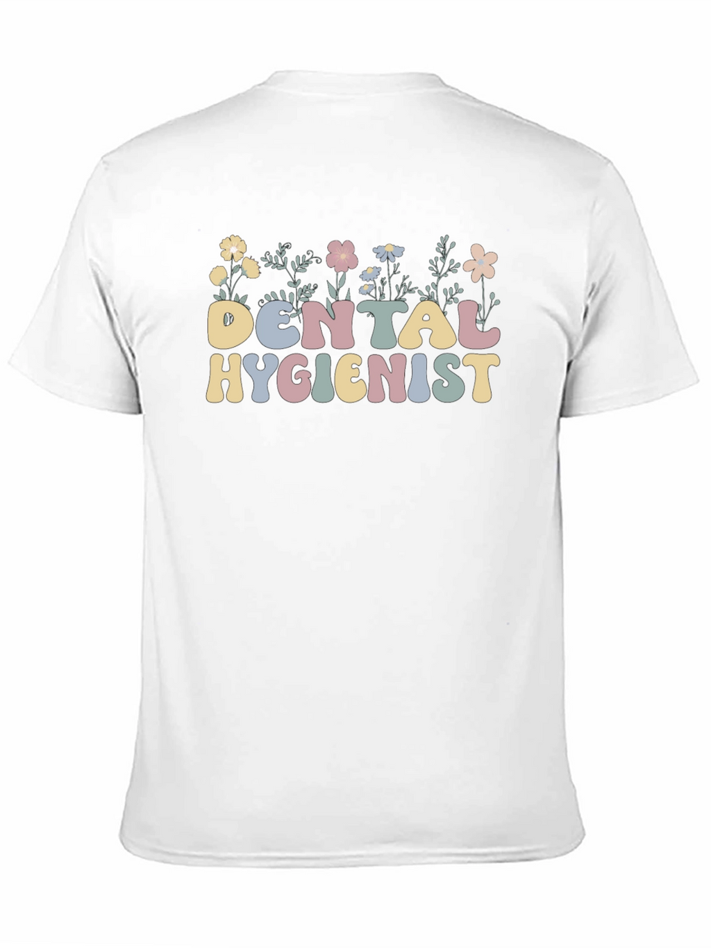 Floral Dental Hygienist T-Shirt Retro Style