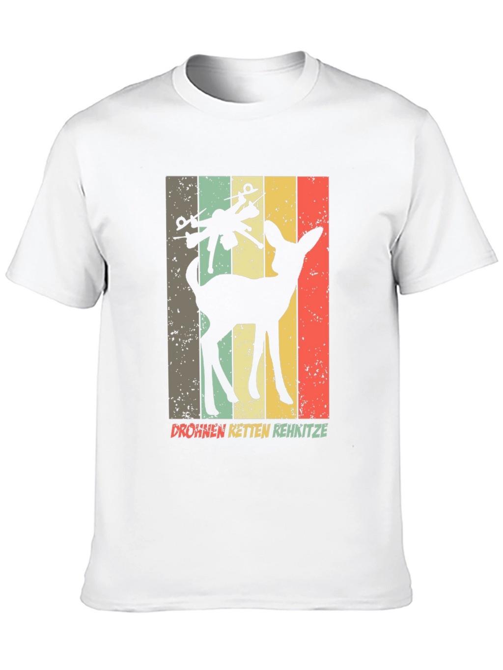 Drone Saves Deer Retro Style T-Shirt