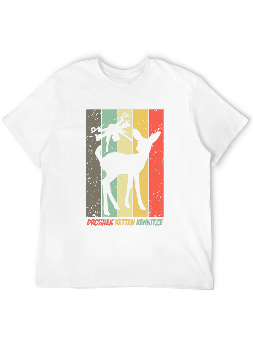 Drone Saves Deer Retro Style T-Shirt