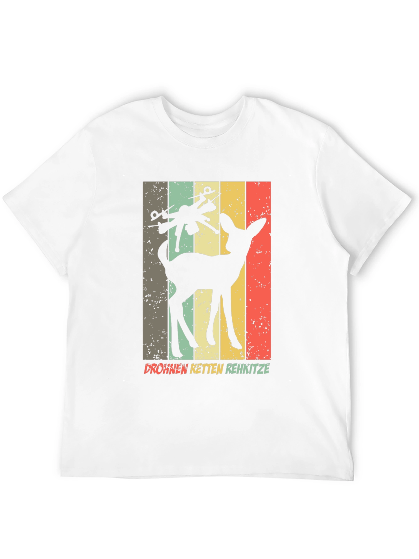 Drone Saves Deer Retro Style T-Shirt