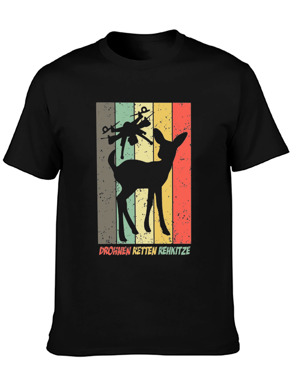 Drone Saves Deer Retro Style T-Shirt