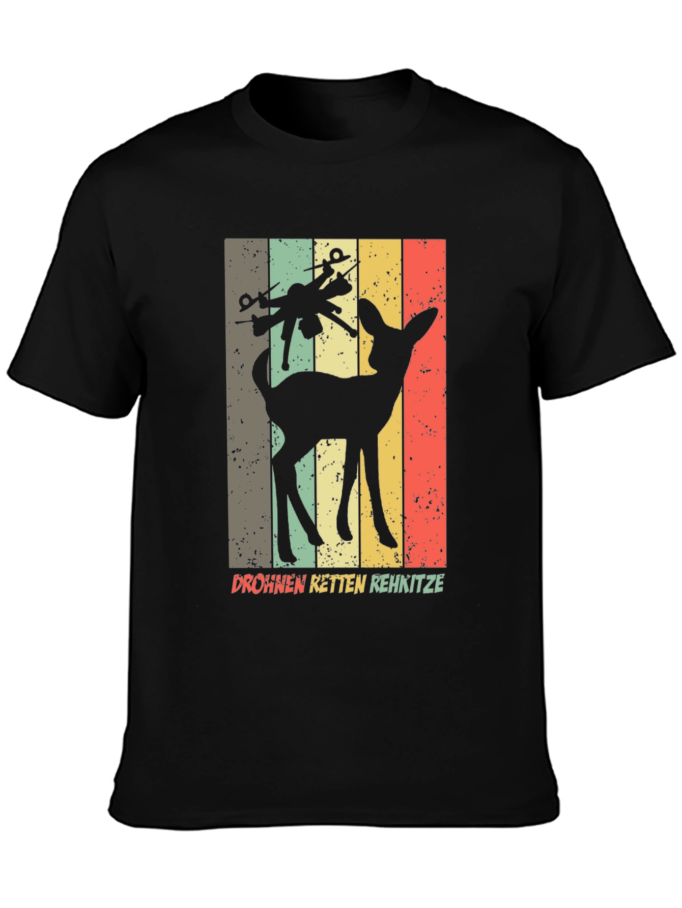Drone Saves Deer Retro Style T-Shirt