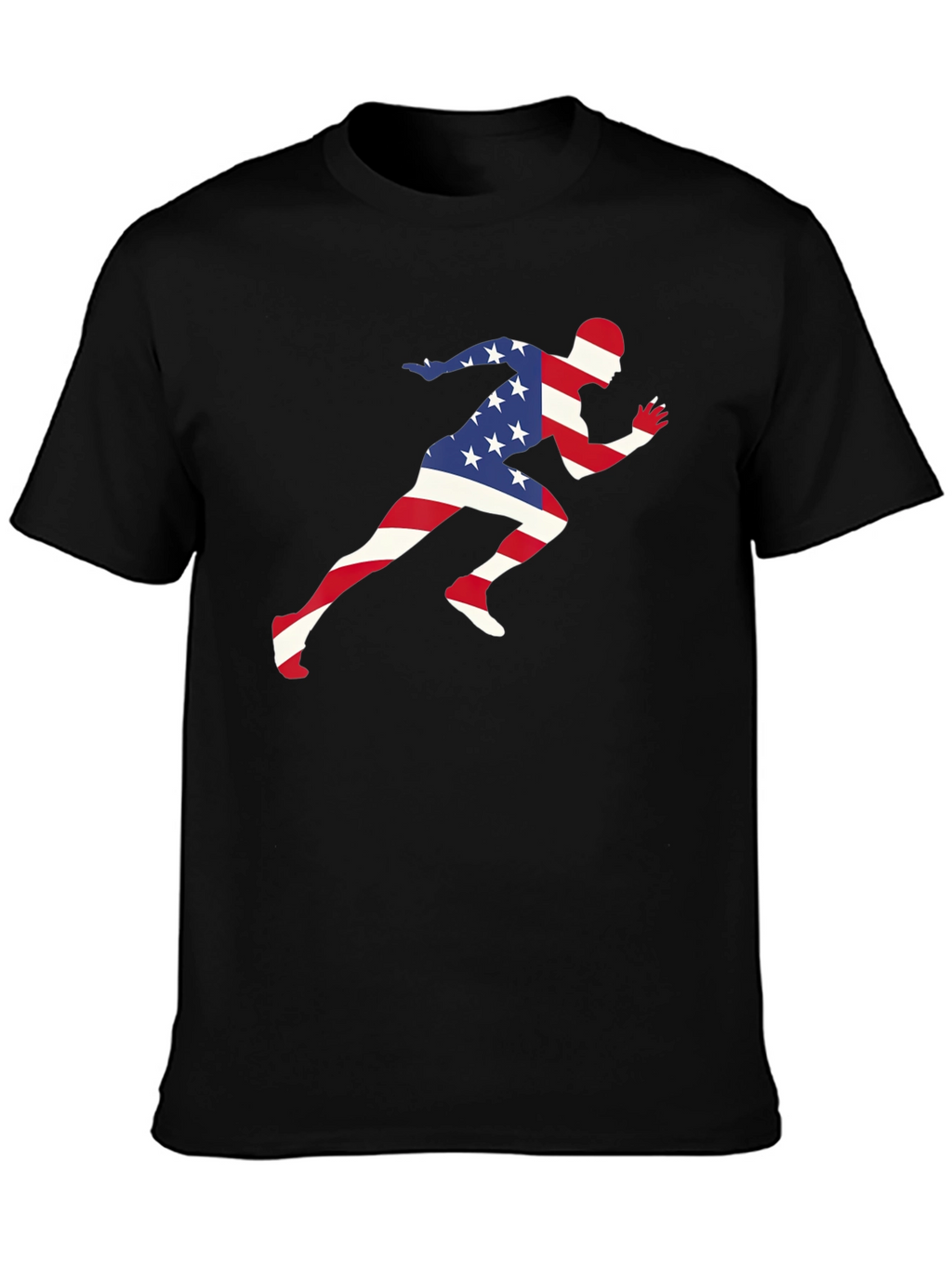 USA Flag Runner T-Shirt - Patriotic Design
