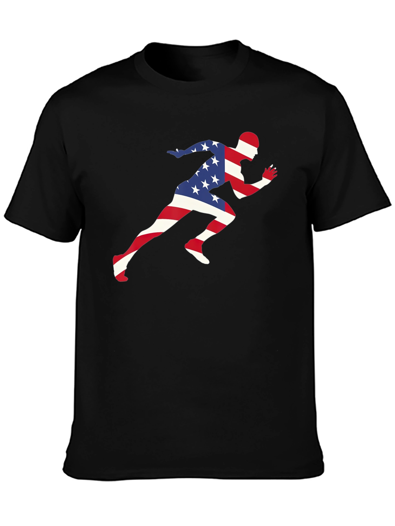 USA Flag Runner T-Shirt - Patriotic Design