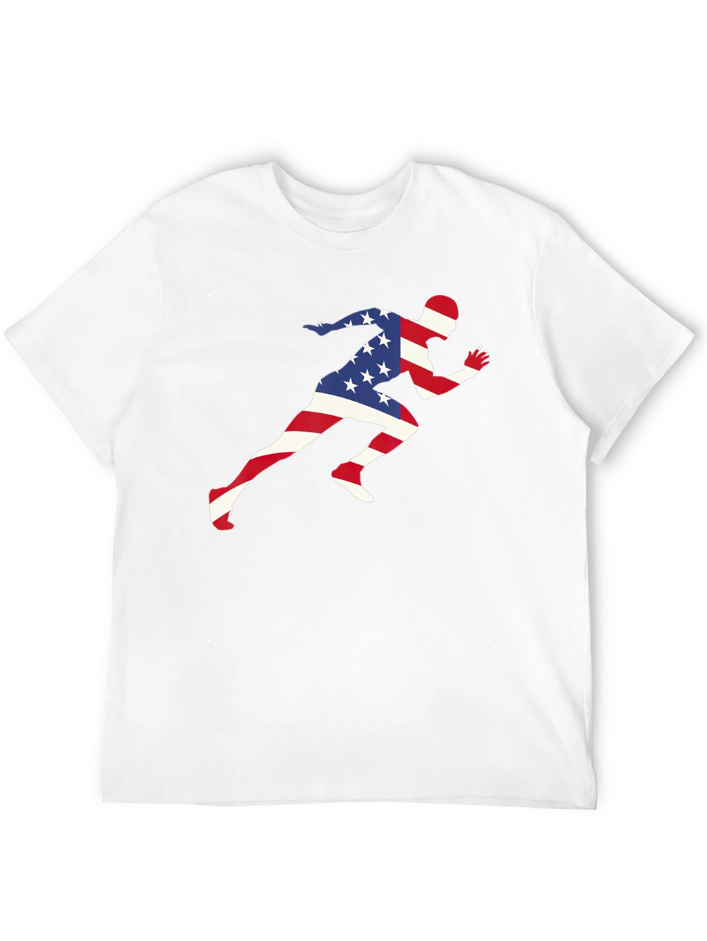 USA Flag Runner T-Shirt - Patriotic Design