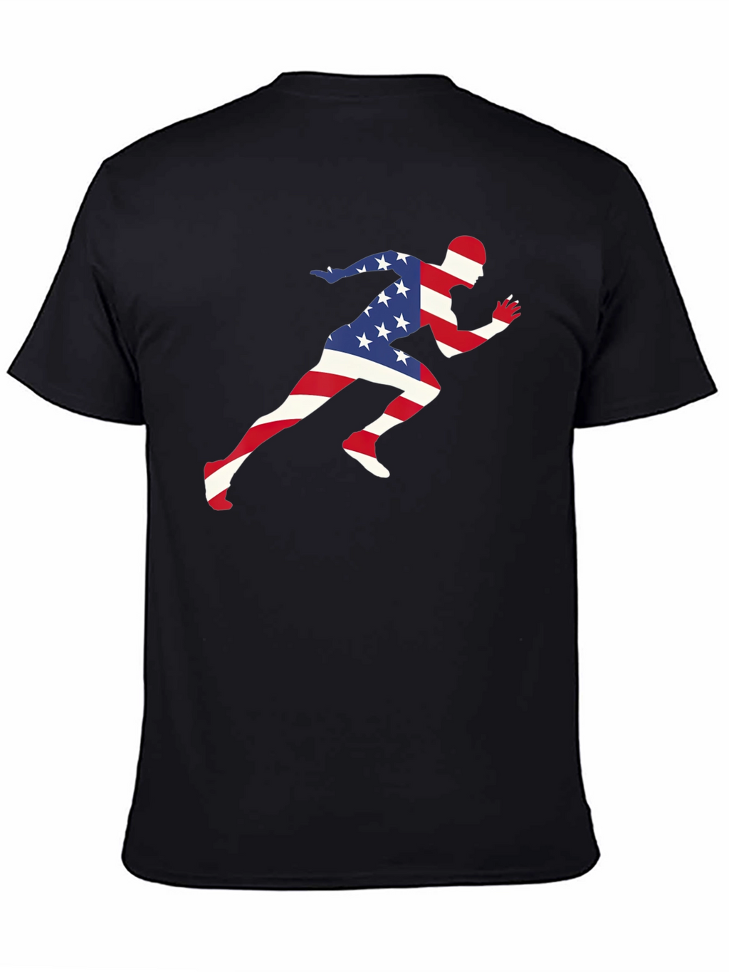 USA Flag Runner T-Shirt - Patriotic Design