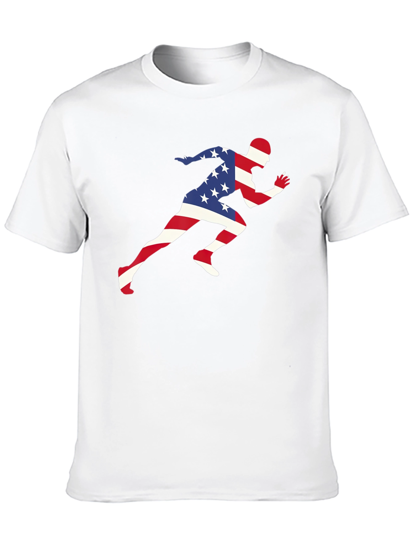 USA Flag Runner T-Shirt - Patriotic Design