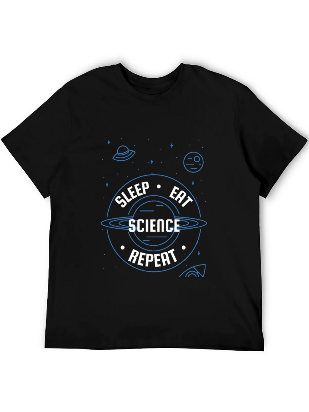 Science Repeat T-Shirt - Black Novelty Graphic Tee