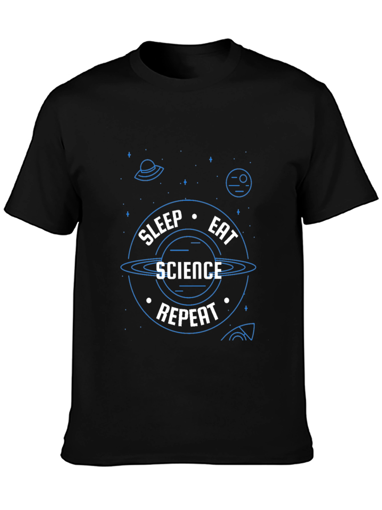 Science Repeat T-Shirt - Black Novelty Graphic Tee