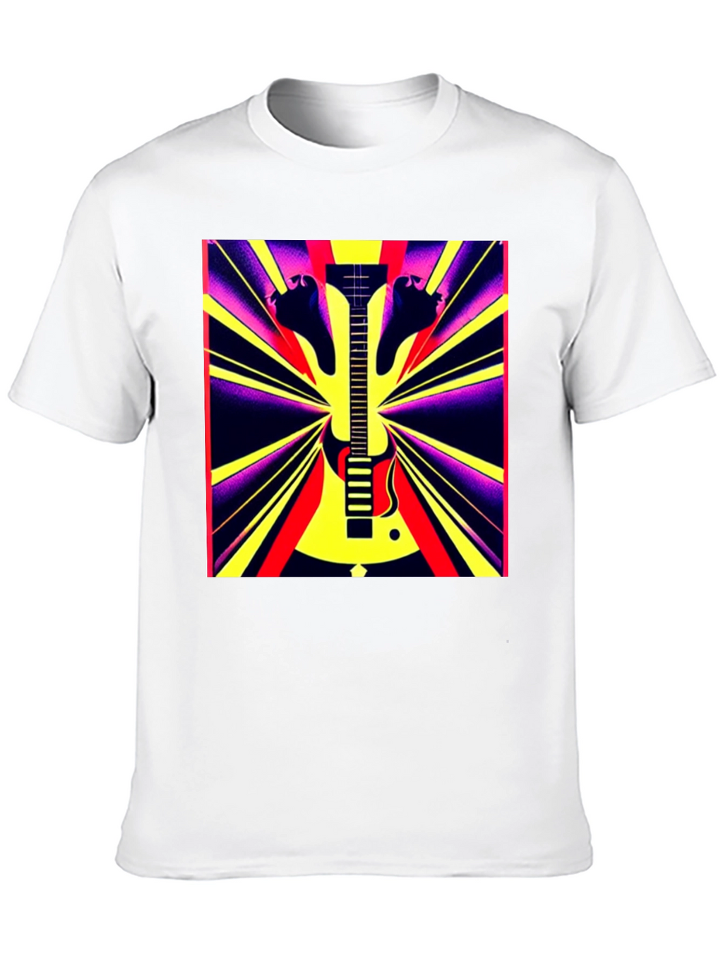 Electric Guitar Graphic Tee - Retro Rock Style