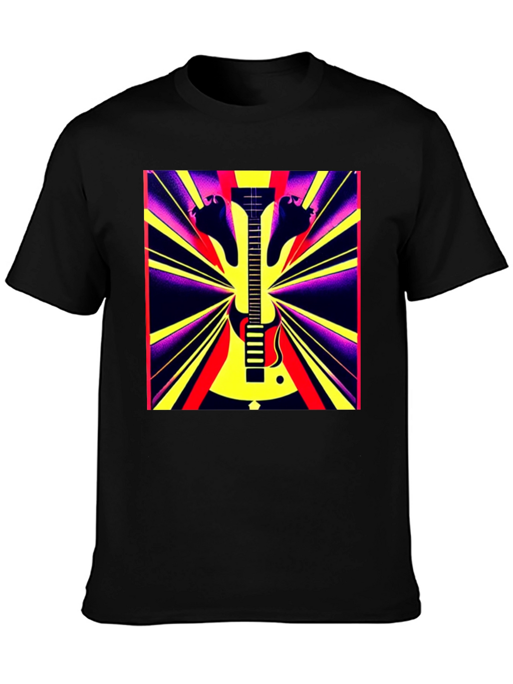 Electric Guitar Graphic Tee - Retro Rock Style