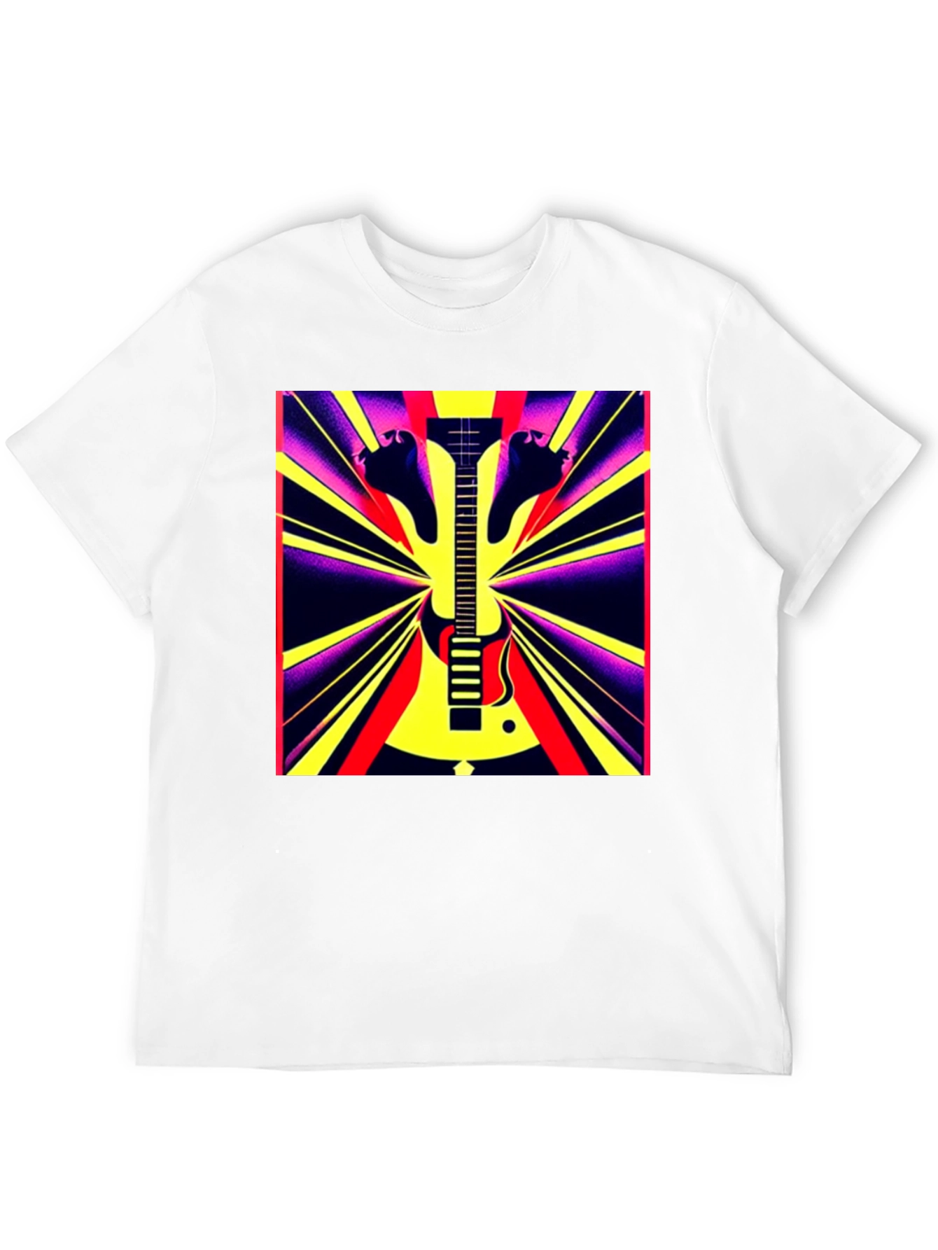 Electric Guitar Graphic Tee - Retro Rock Style