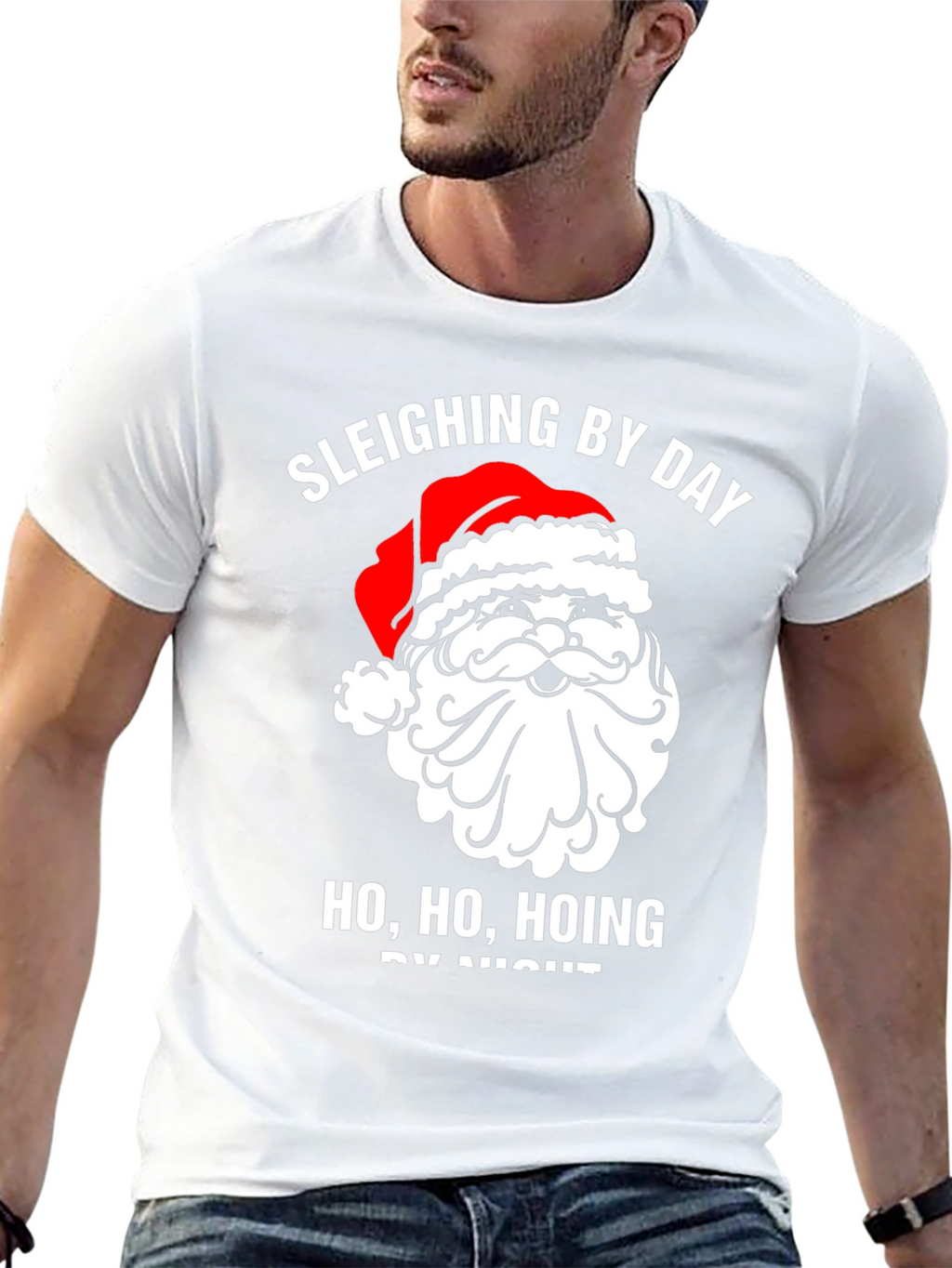 Sleighing By Day Santa Graphic Tee