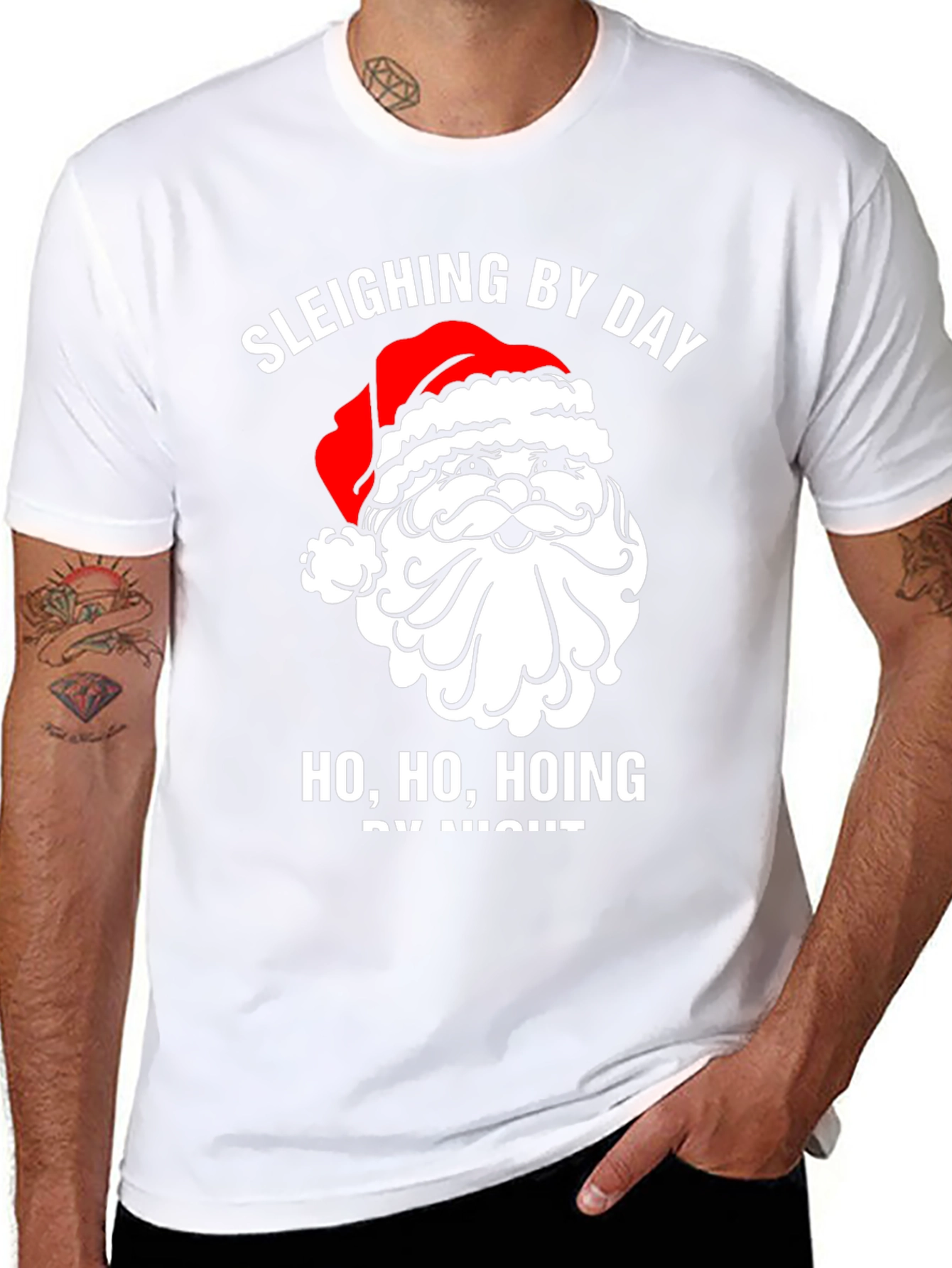 Sleighing By Day Santa Graphic Tee