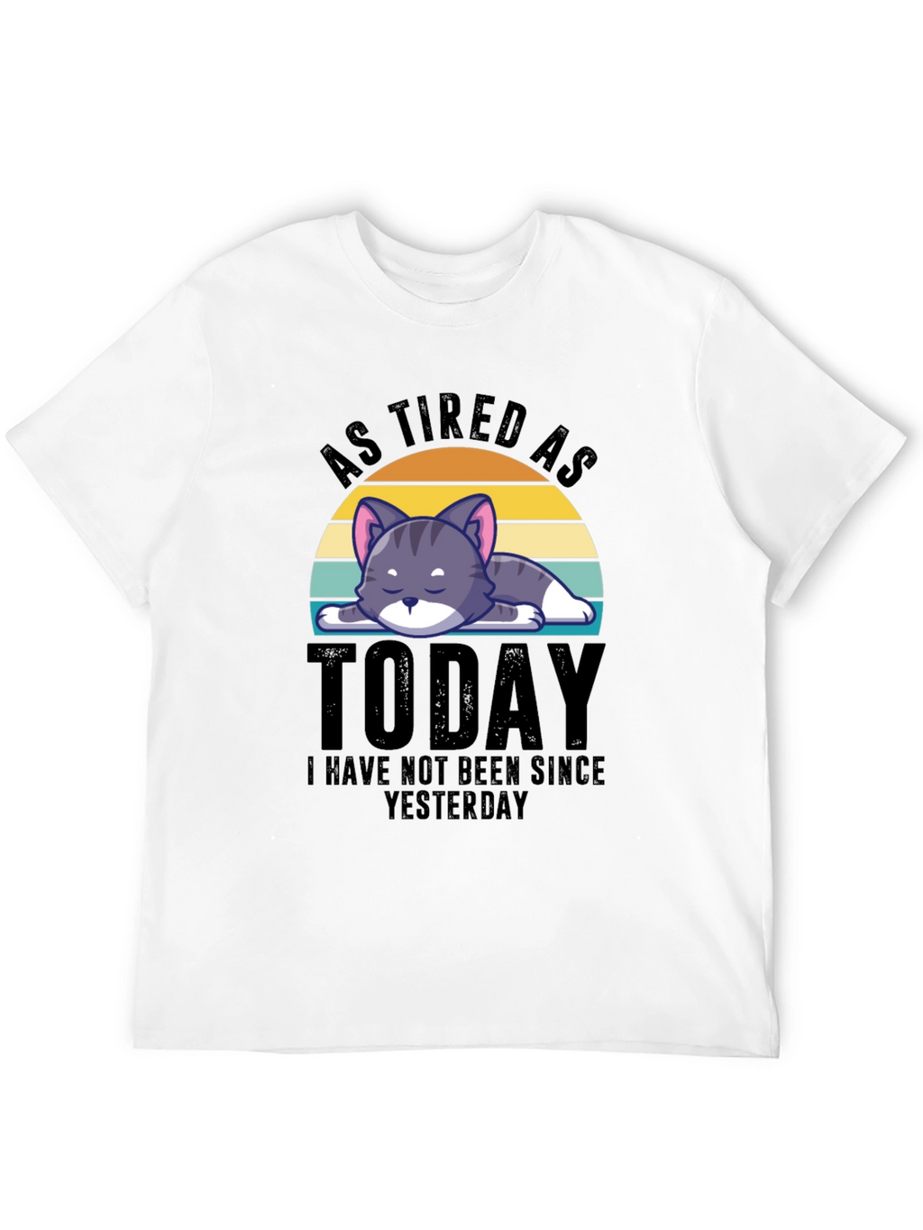 Tired Cat Graphic Tee - As Tired As Today