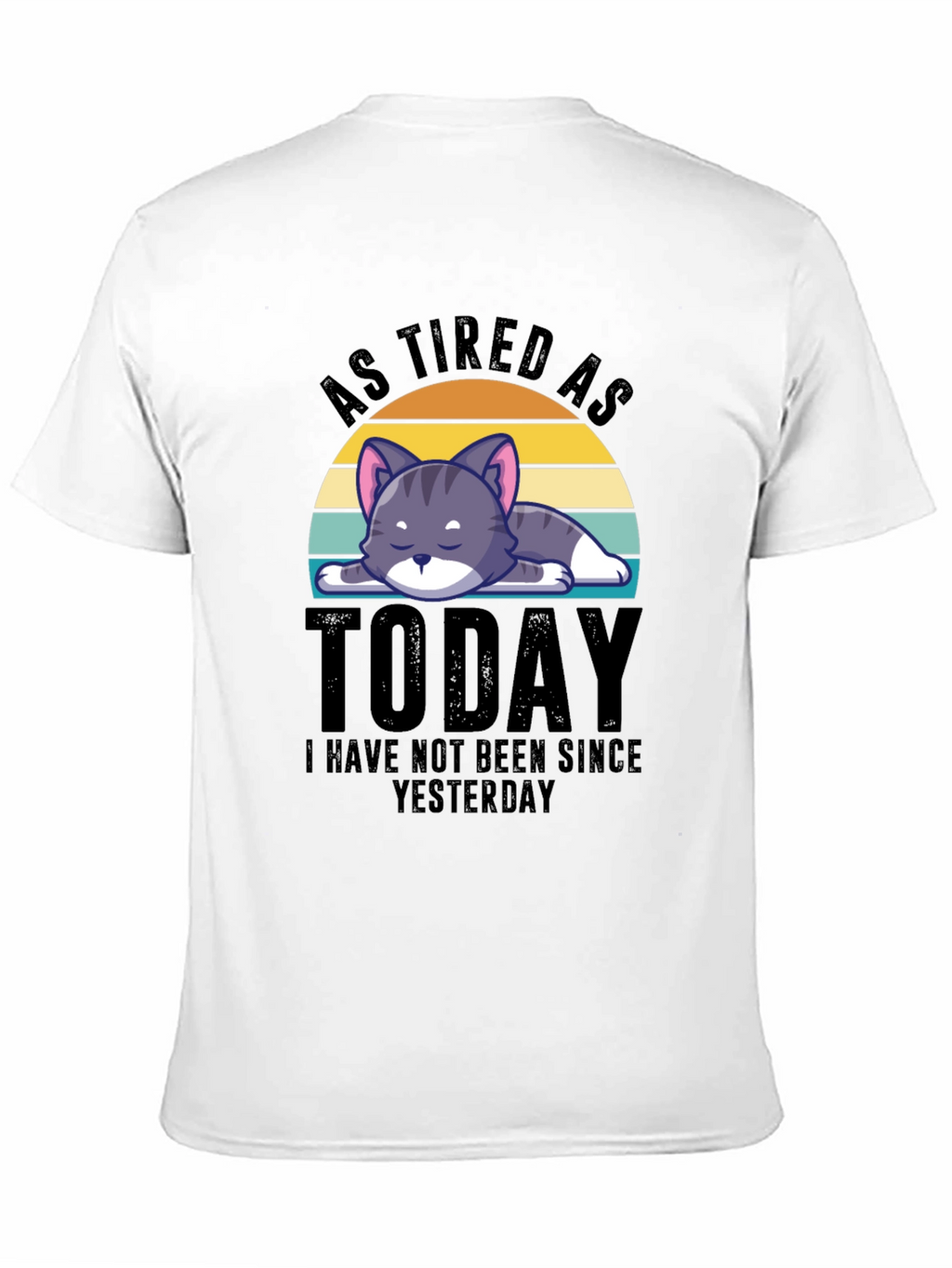 Tired Cat Graphic Tee - As Tired As Today