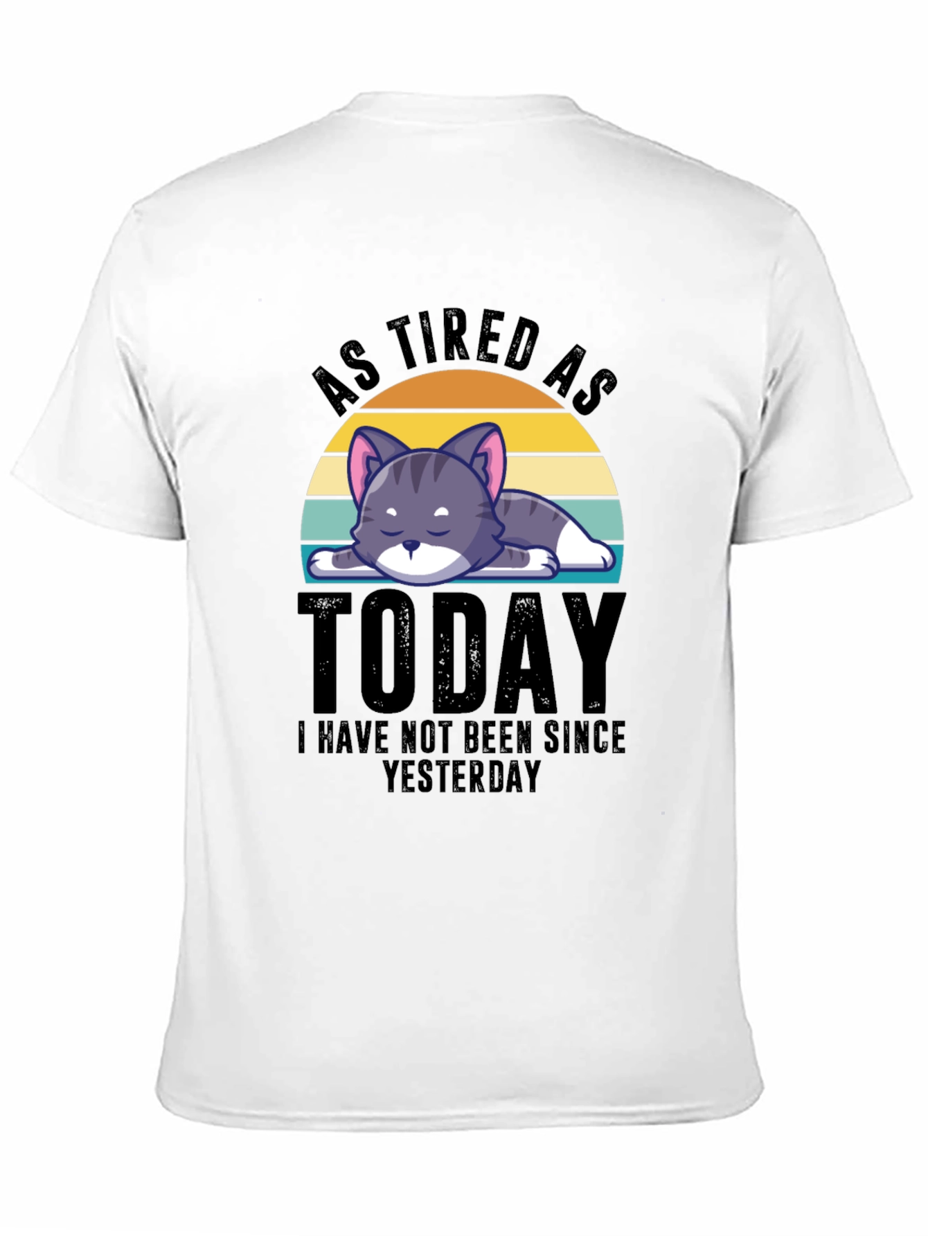 Tired Cat Graphic Tee - As Tired As Today