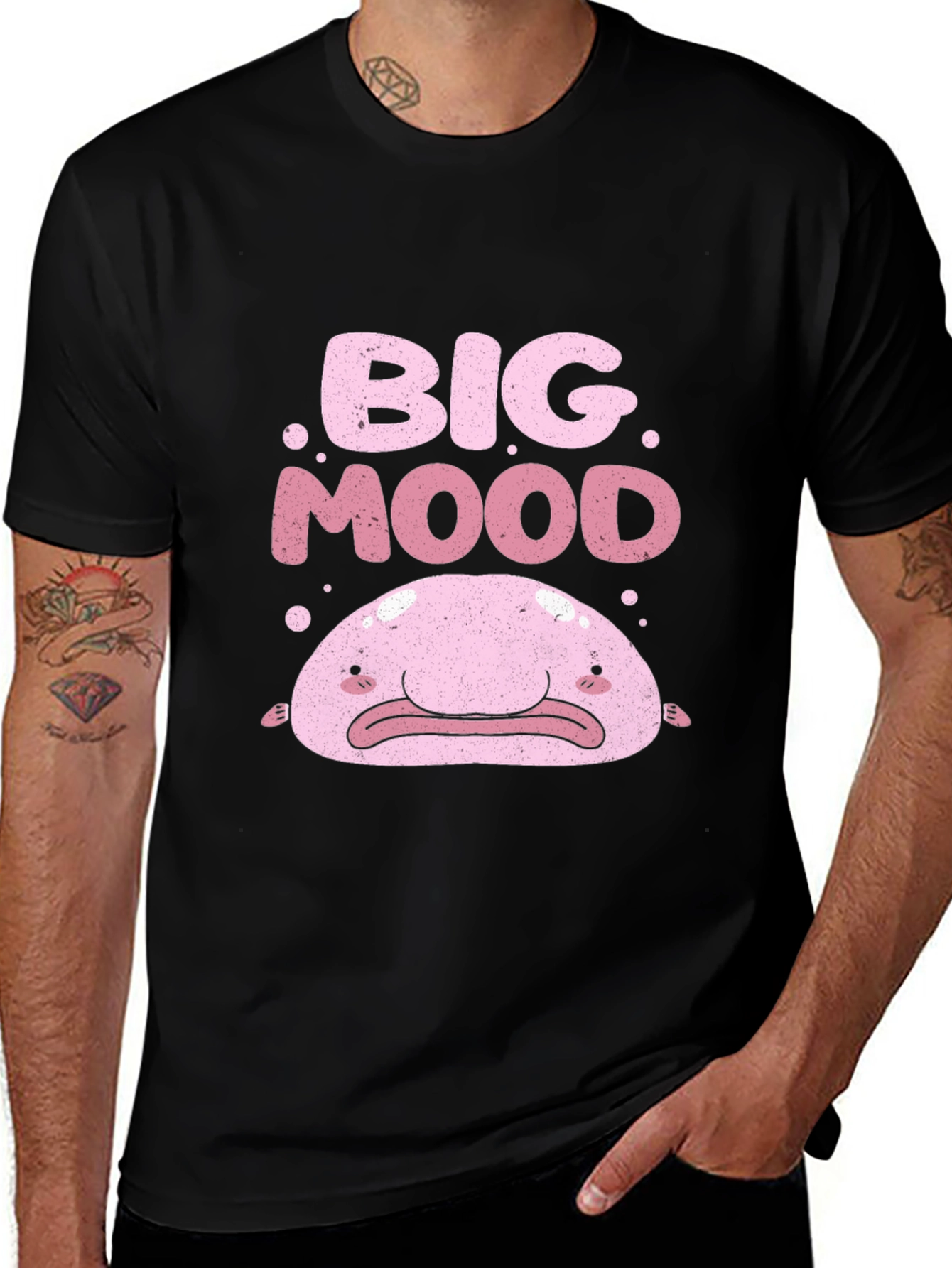 Big Mood Blobfish Graphic Tee - Black T-Shirt