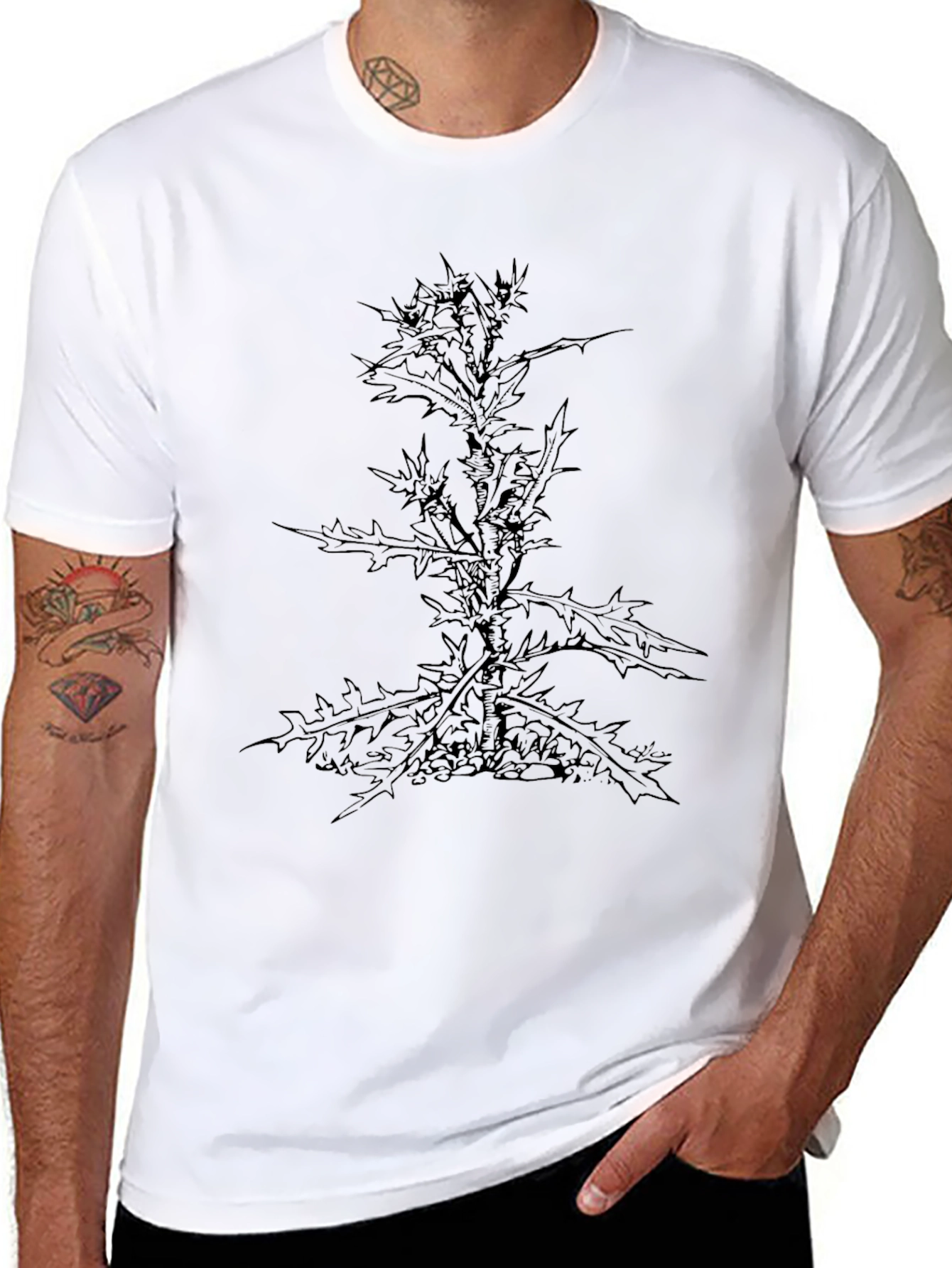 Black Thistle Graphic T-Shirt for Men