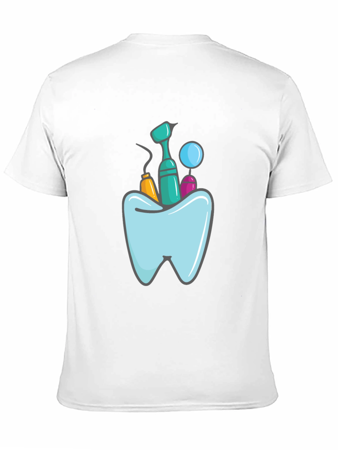 Dentist Tools Graphic Print Black T-Shirt