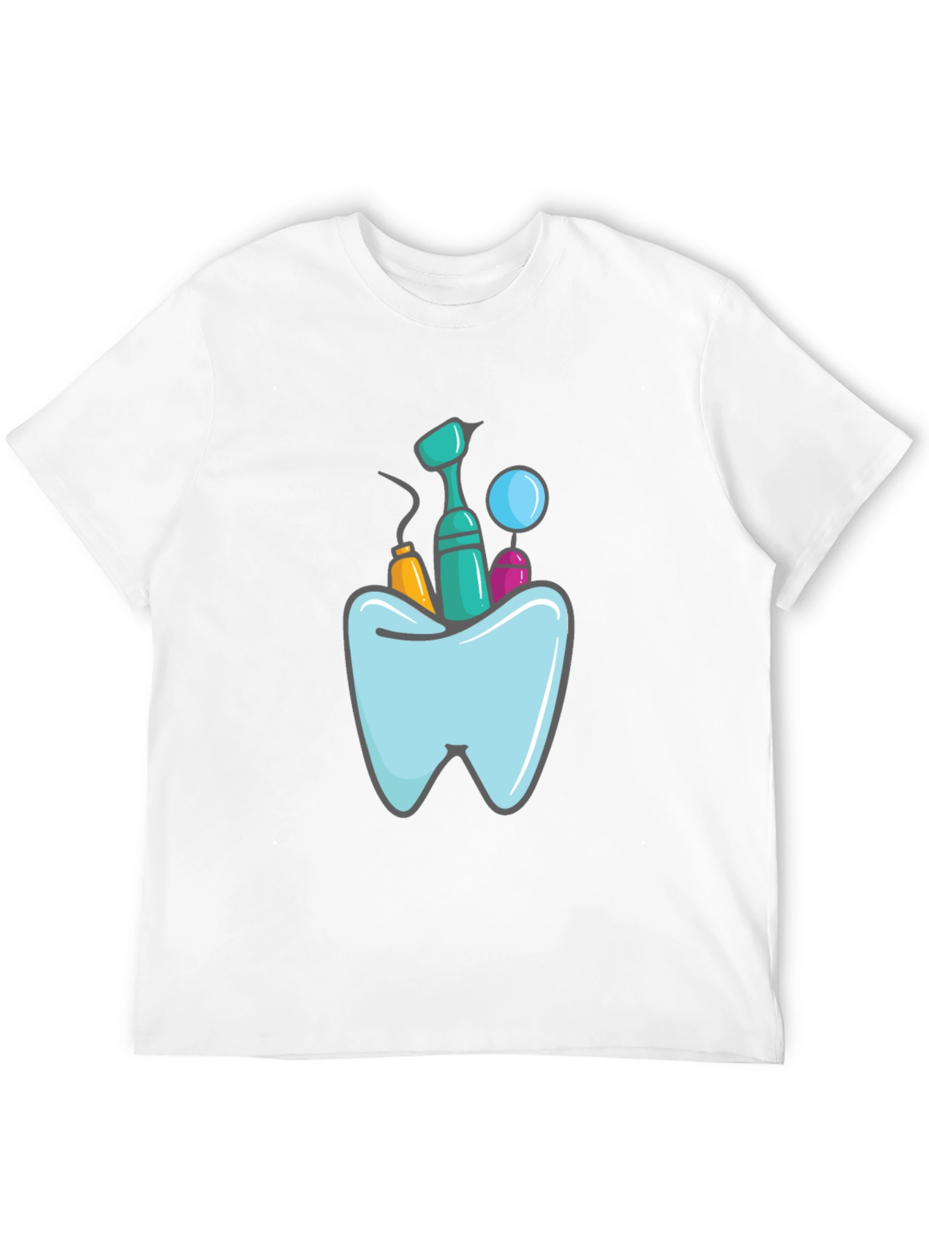 Dentist Tools Graphic Print Black T-Shirt