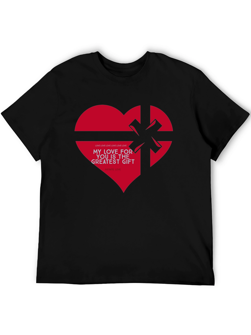 Love Gift T-Shirt: Heart & Ribbon Graphic Tee