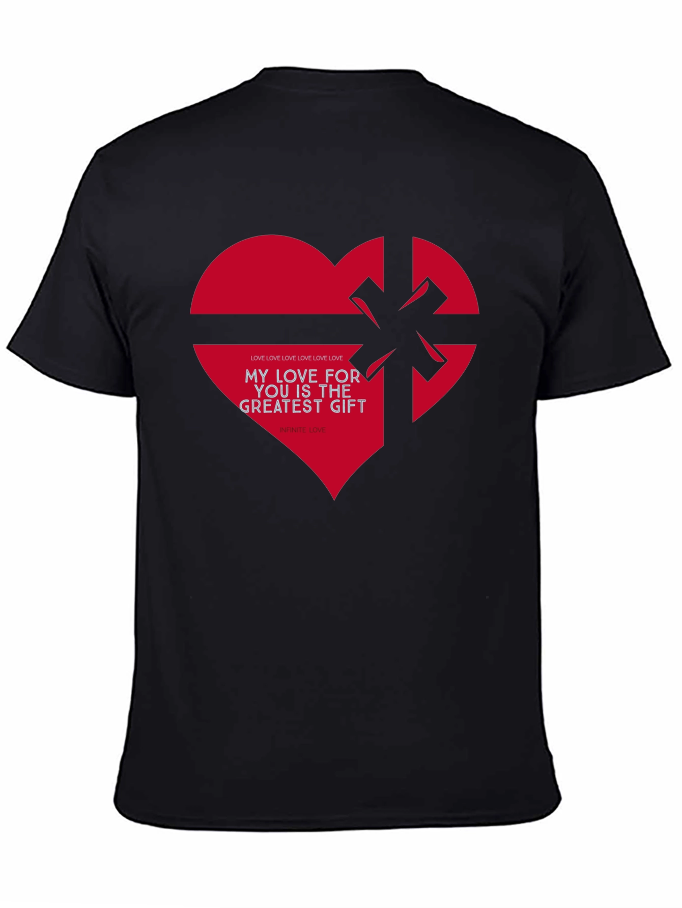 Love Gift T-Shirt: Heart & Ribbon Graphic Tee