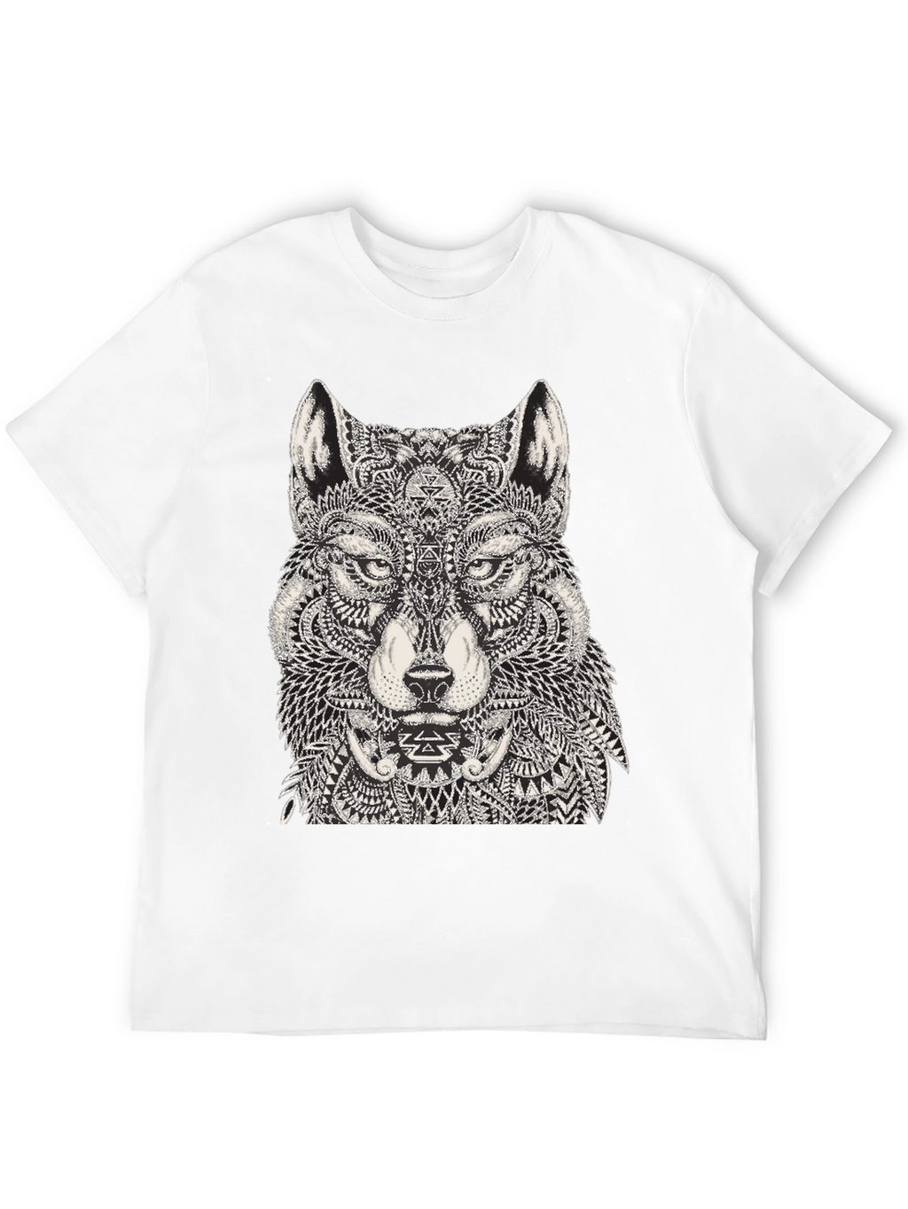 Wolf Graphic Black T-Shirt for Men
