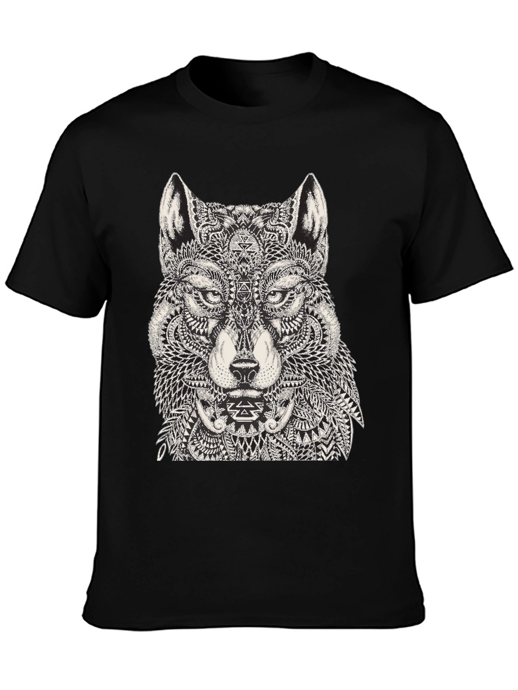 Wolf Graphic Black T-Shirt for Men