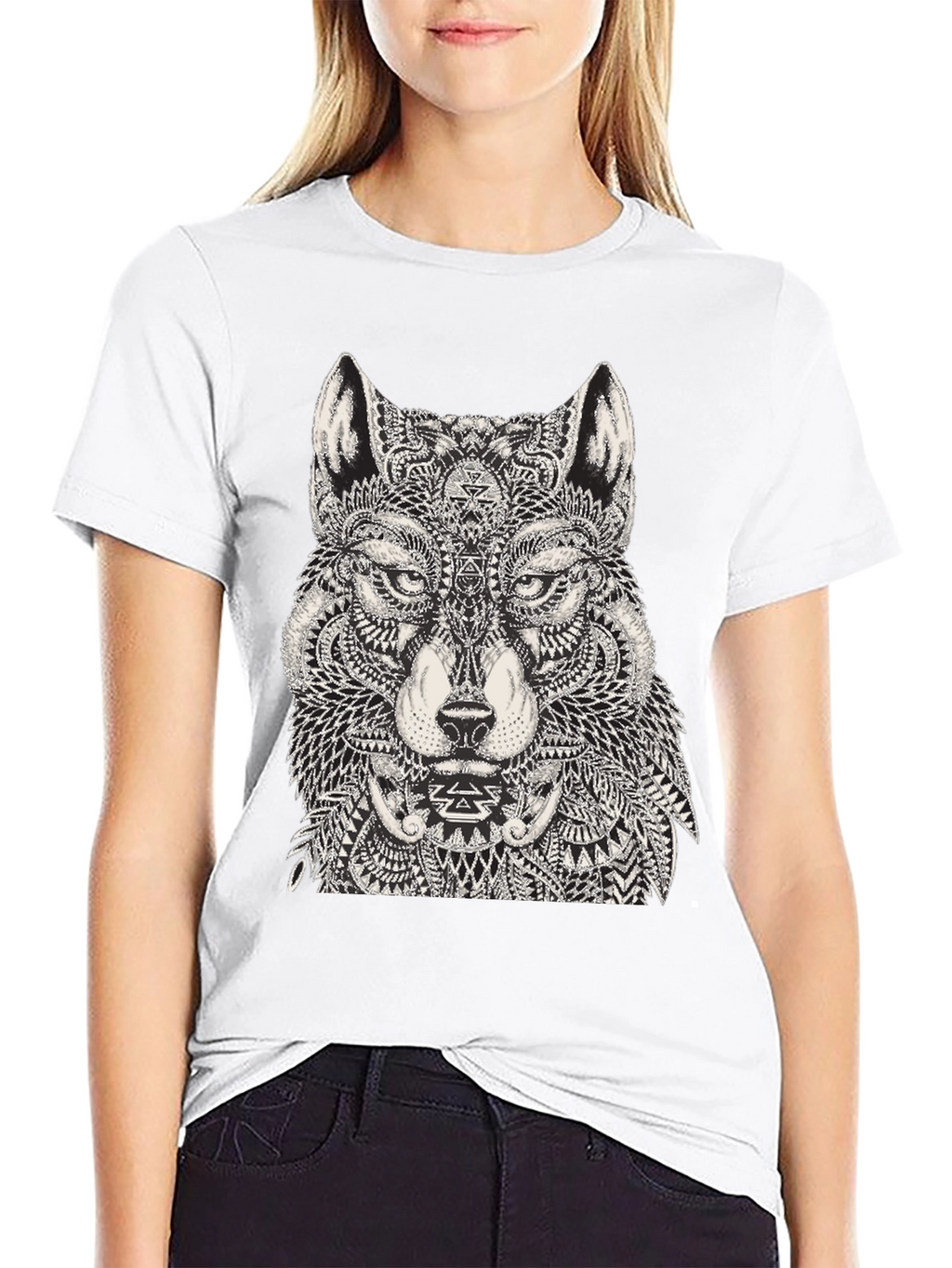 Wolf Graphic Black T-Shirt for Men