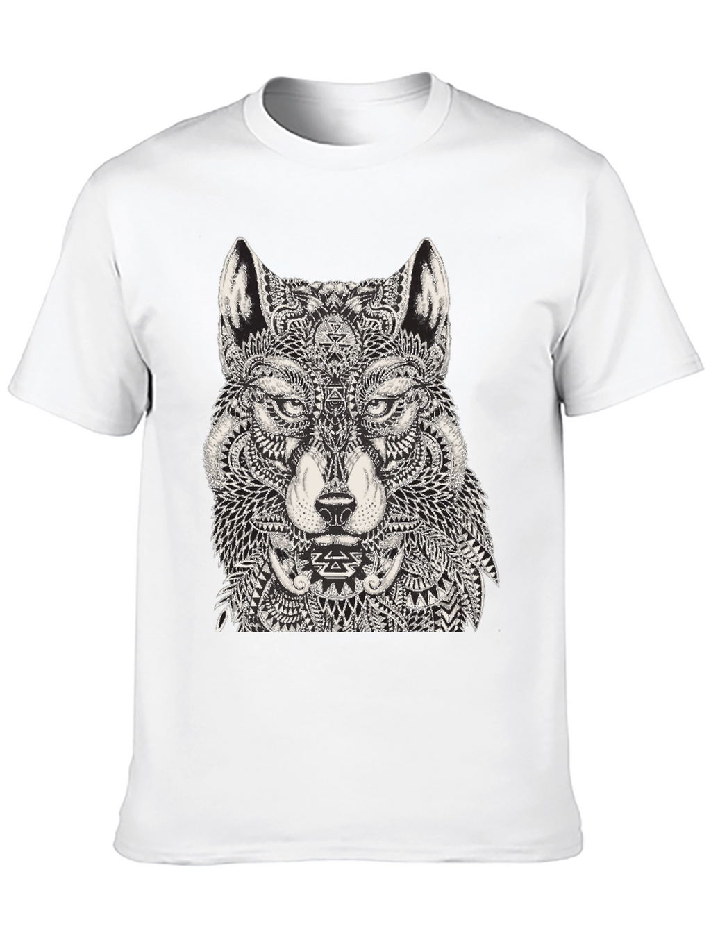 Wolf Graphic Black T-Shirt for Men