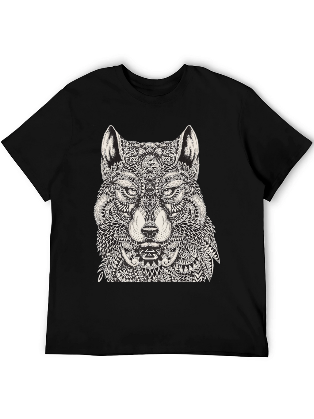 Wolf Graphic Black T-Shirt for Men
