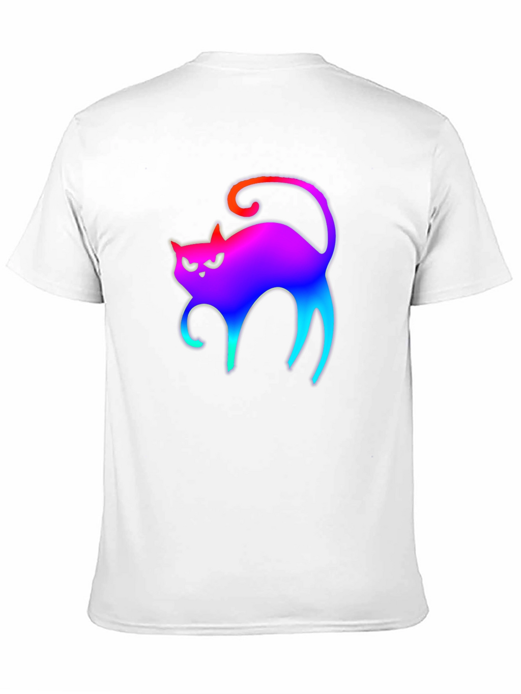 Rainbow Cat Graphic Tee - Black Cotton T-Shirt