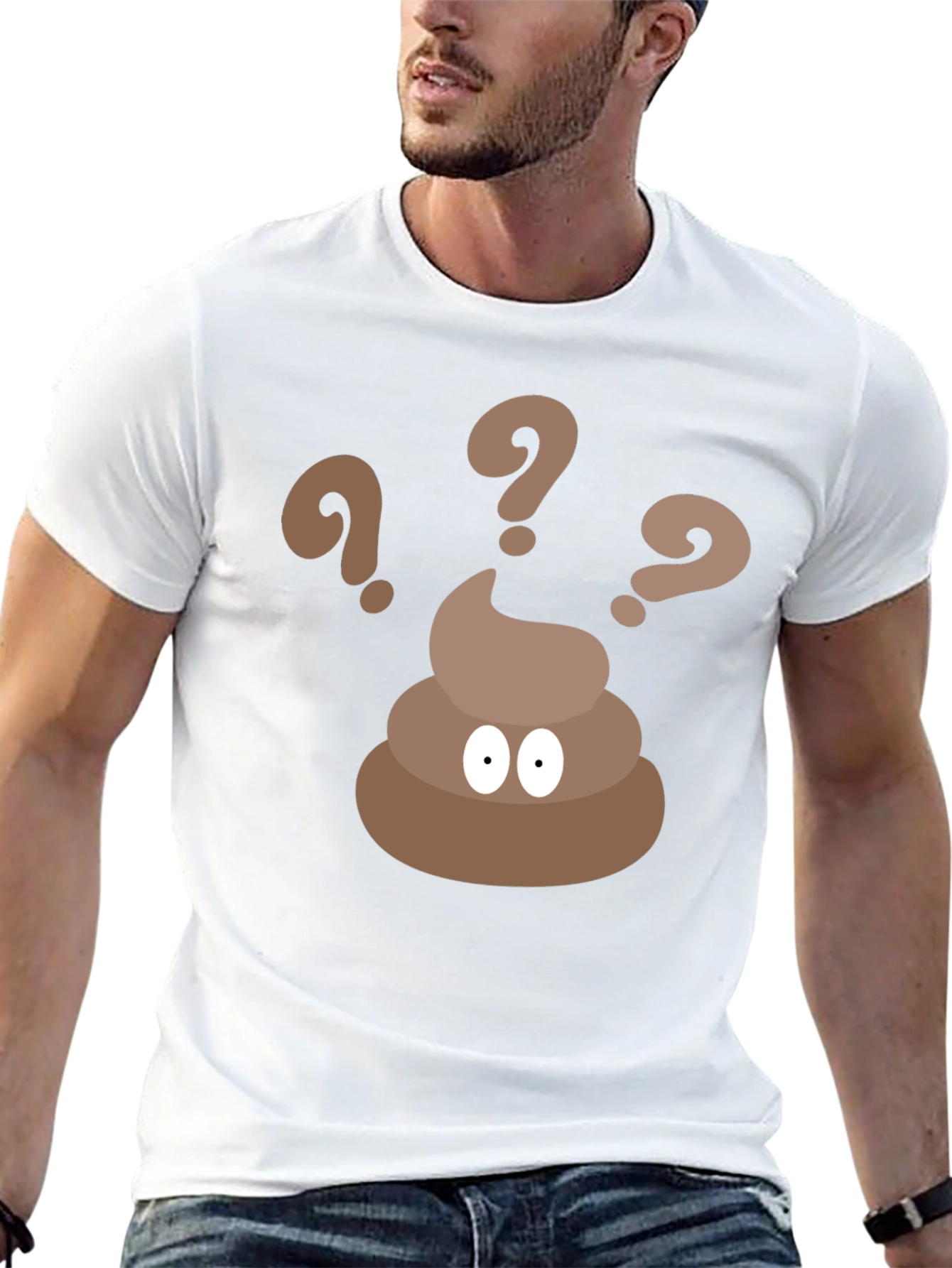Poop Emoji Question Black T-Shirt