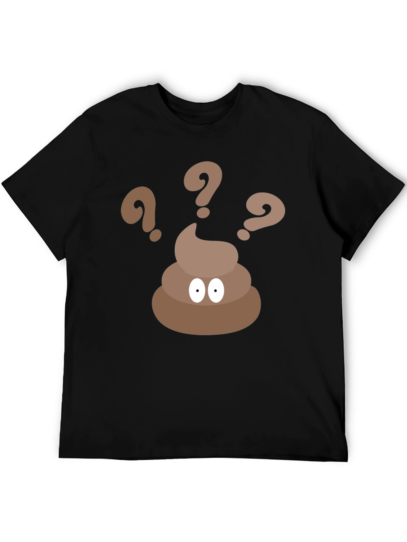 Poop Emoji Question Black T-Shirt