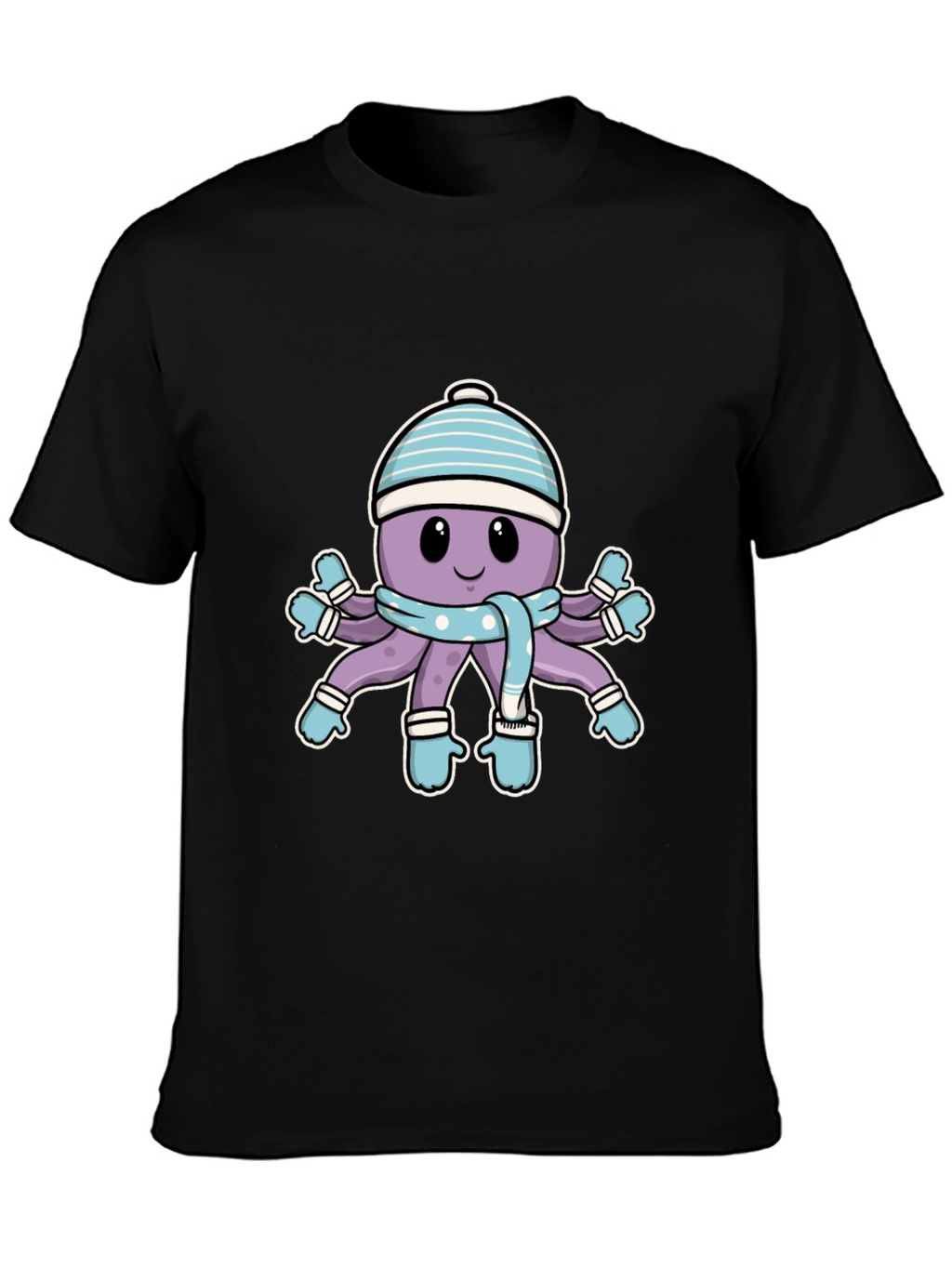 Winter Octopus T-Shirt - Cute Cartoon Design