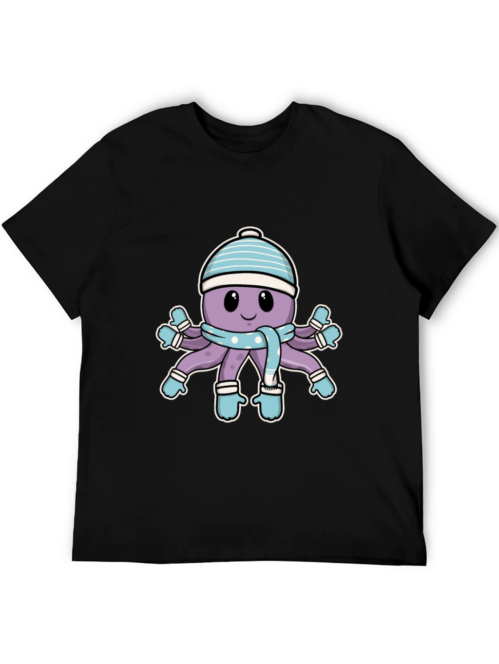Winter Octopus T-Shirt - Cute Cartoon Design
