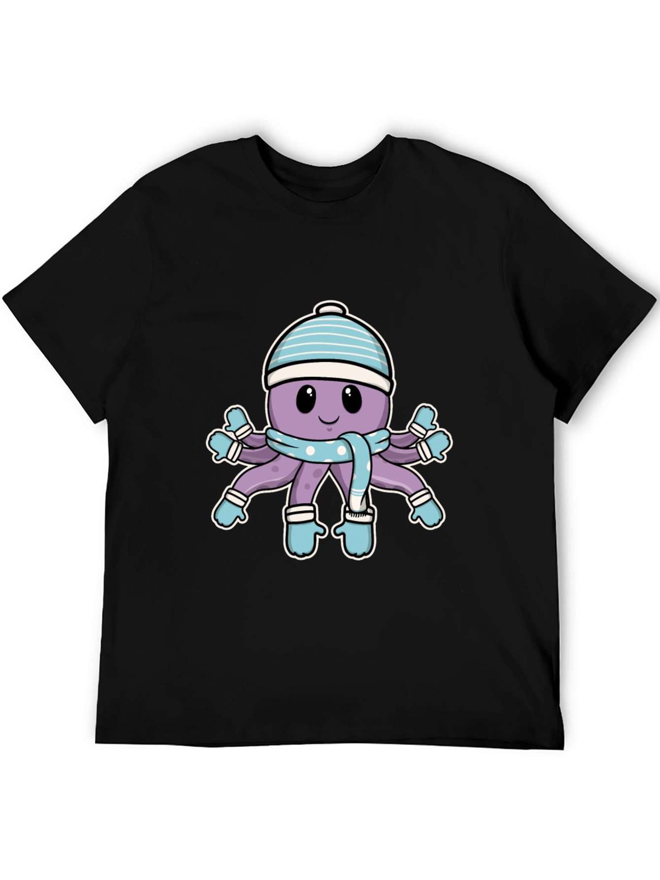 Winter Octopus T-Shirt - Cute Cartoon Design