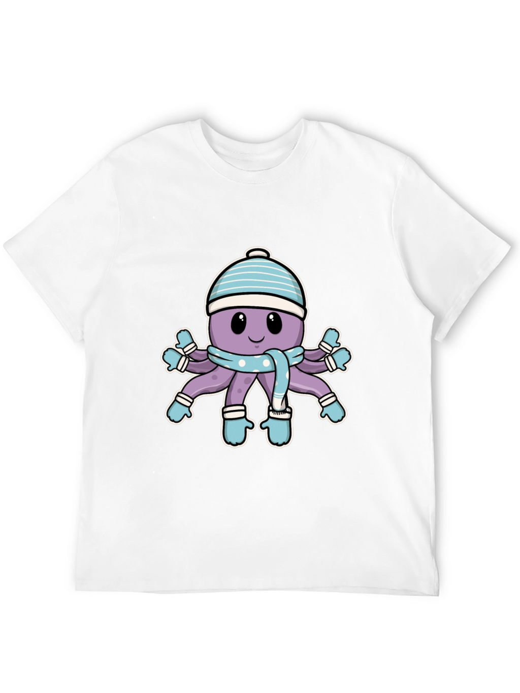 Winter Octopus T-Shirt - Cute Cartoon Design