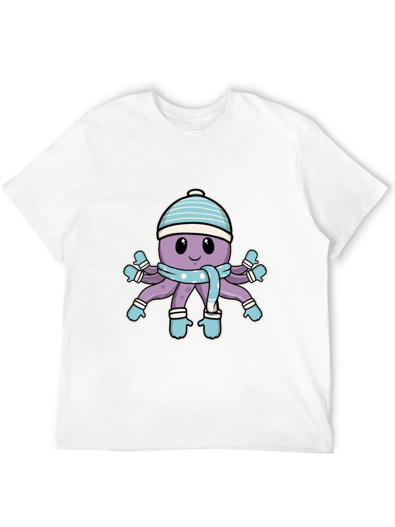 Winter Octopus T-Shirt - Cute Cartoon Design