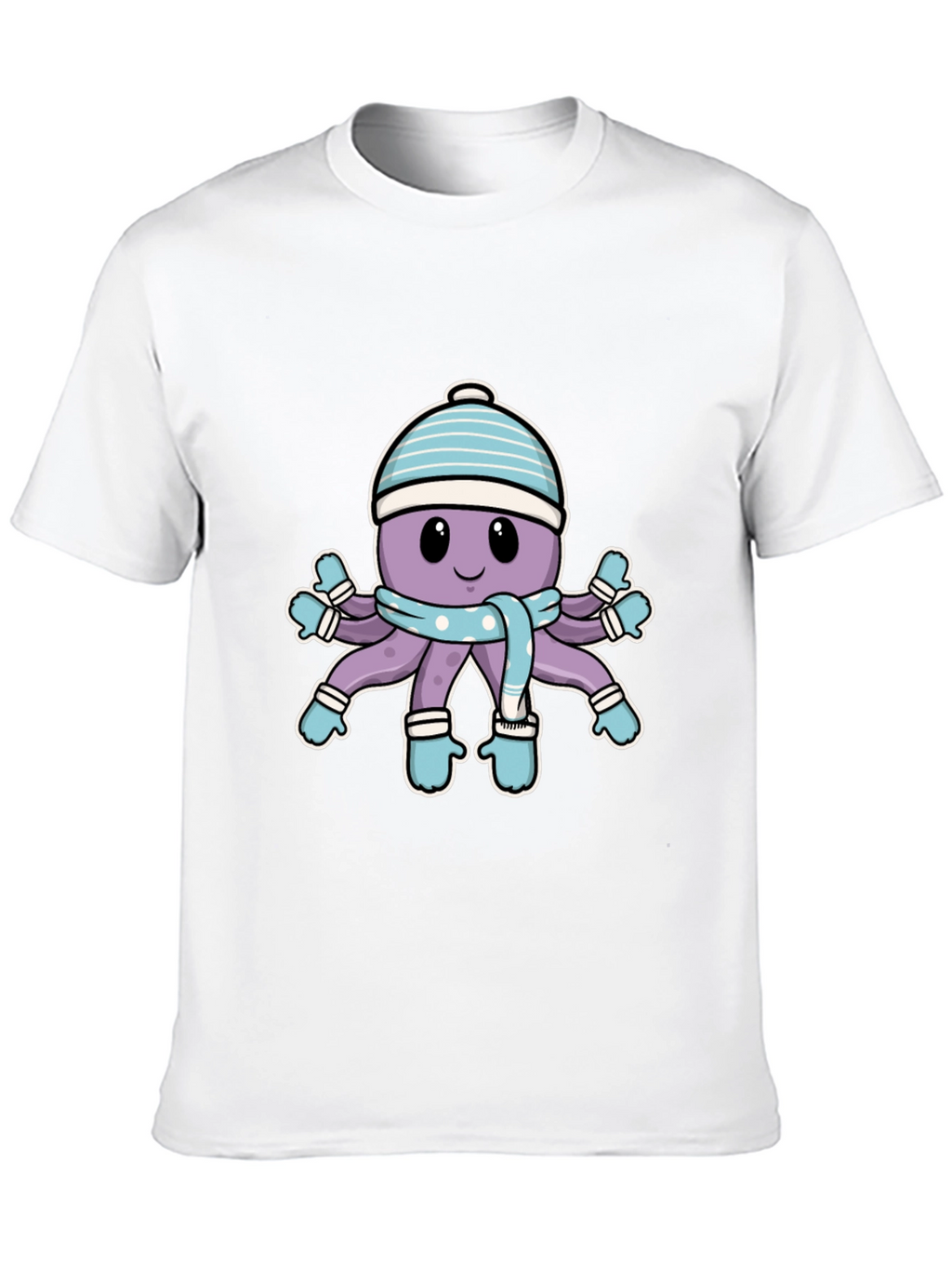 Winter Octopus T-Shirt - Cute Cartoon Design