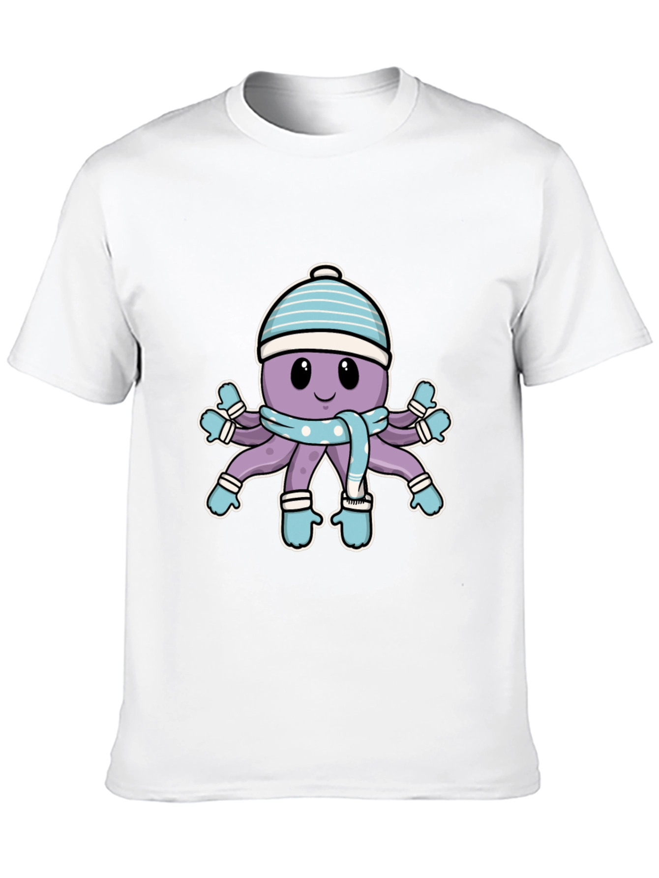 Winter Octopus T-Shirt - Cute Cartoon Design