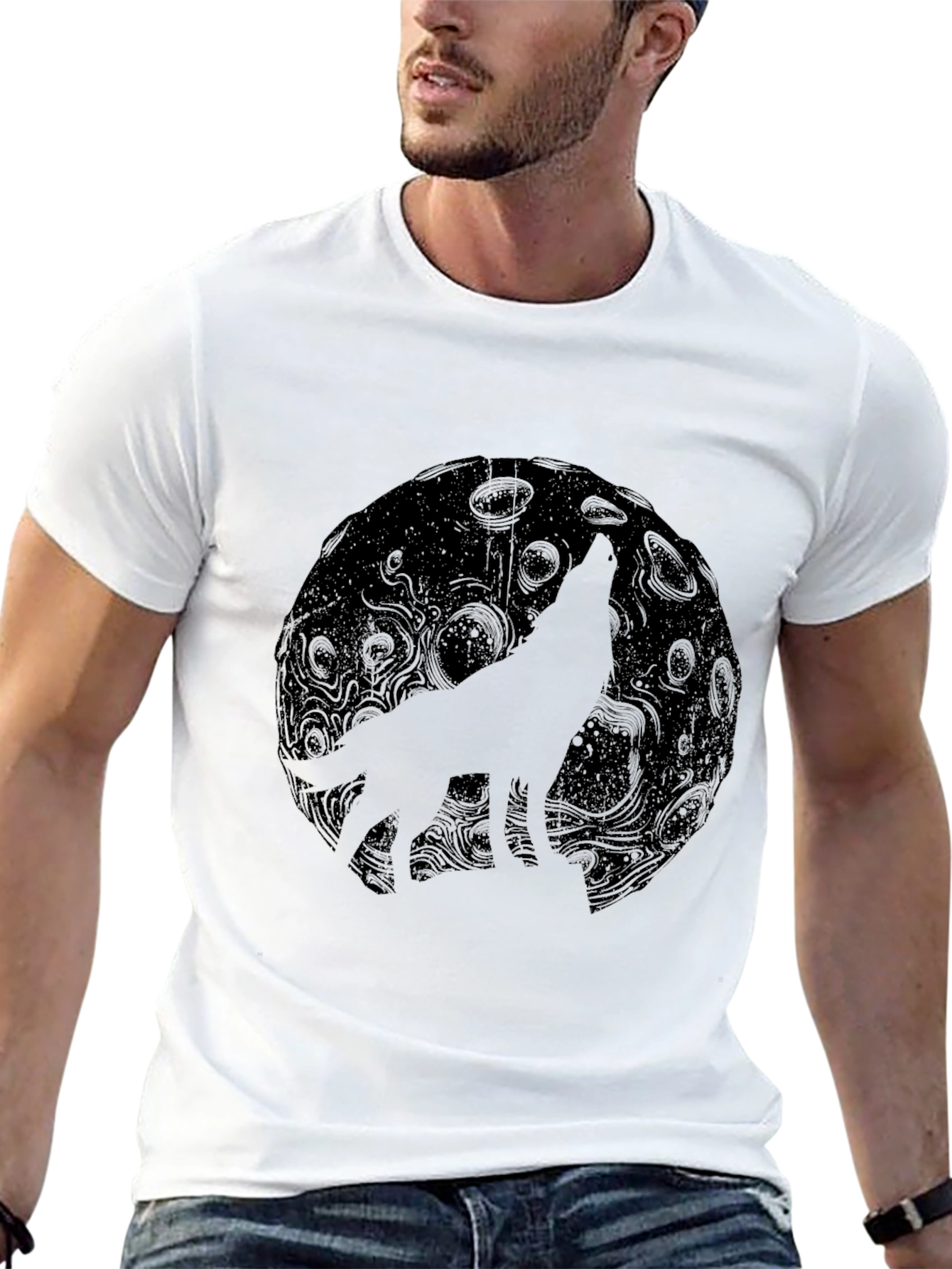 Wolf Moon Black Graphic Tee