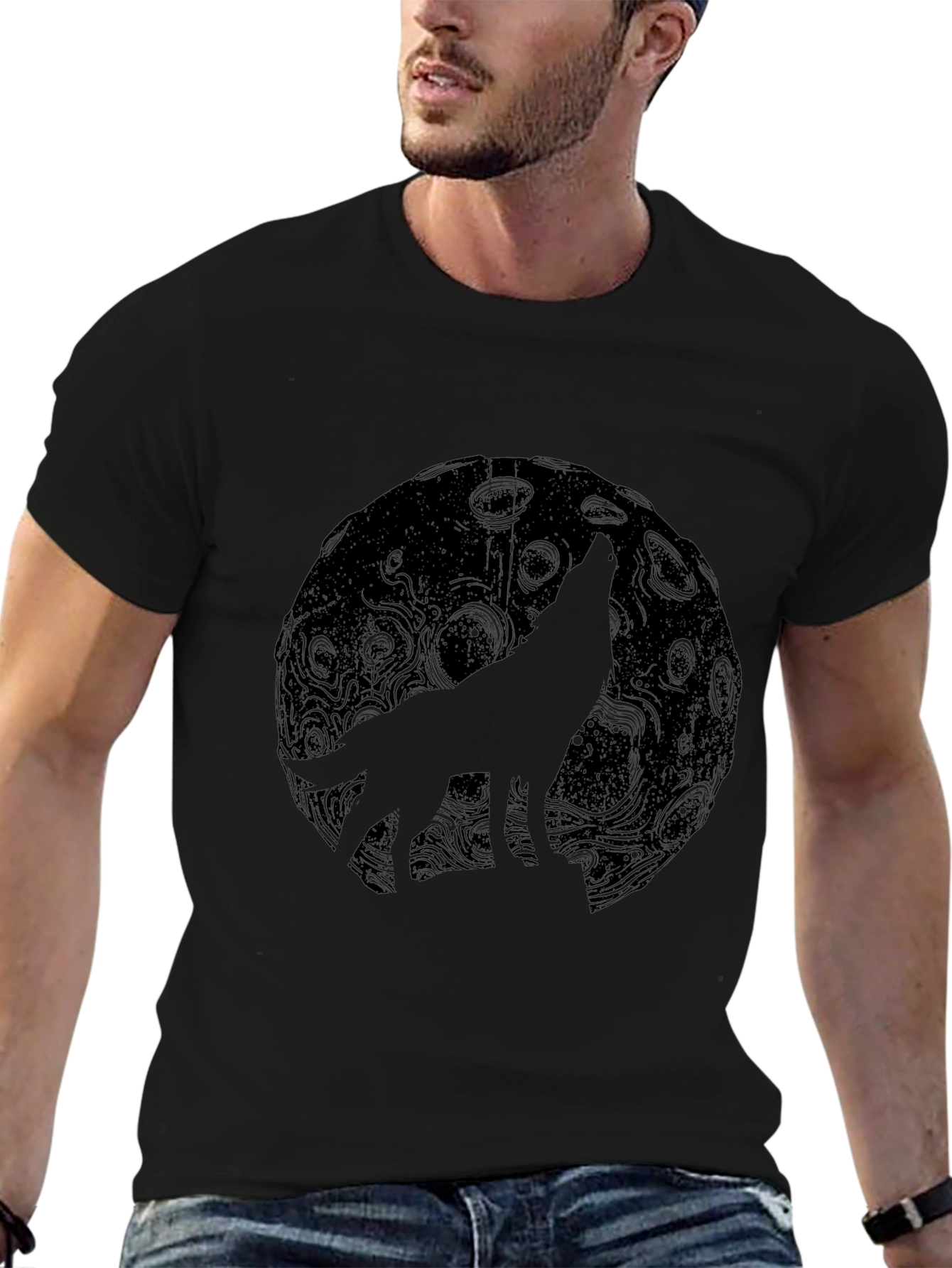 Wolf Moon Black Graphic Tee
