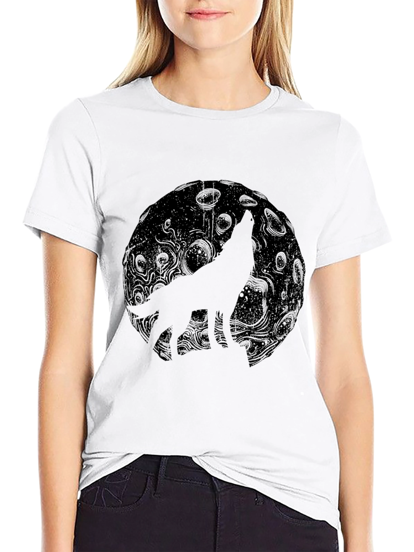 Wolf Moon Black Graphic Tee