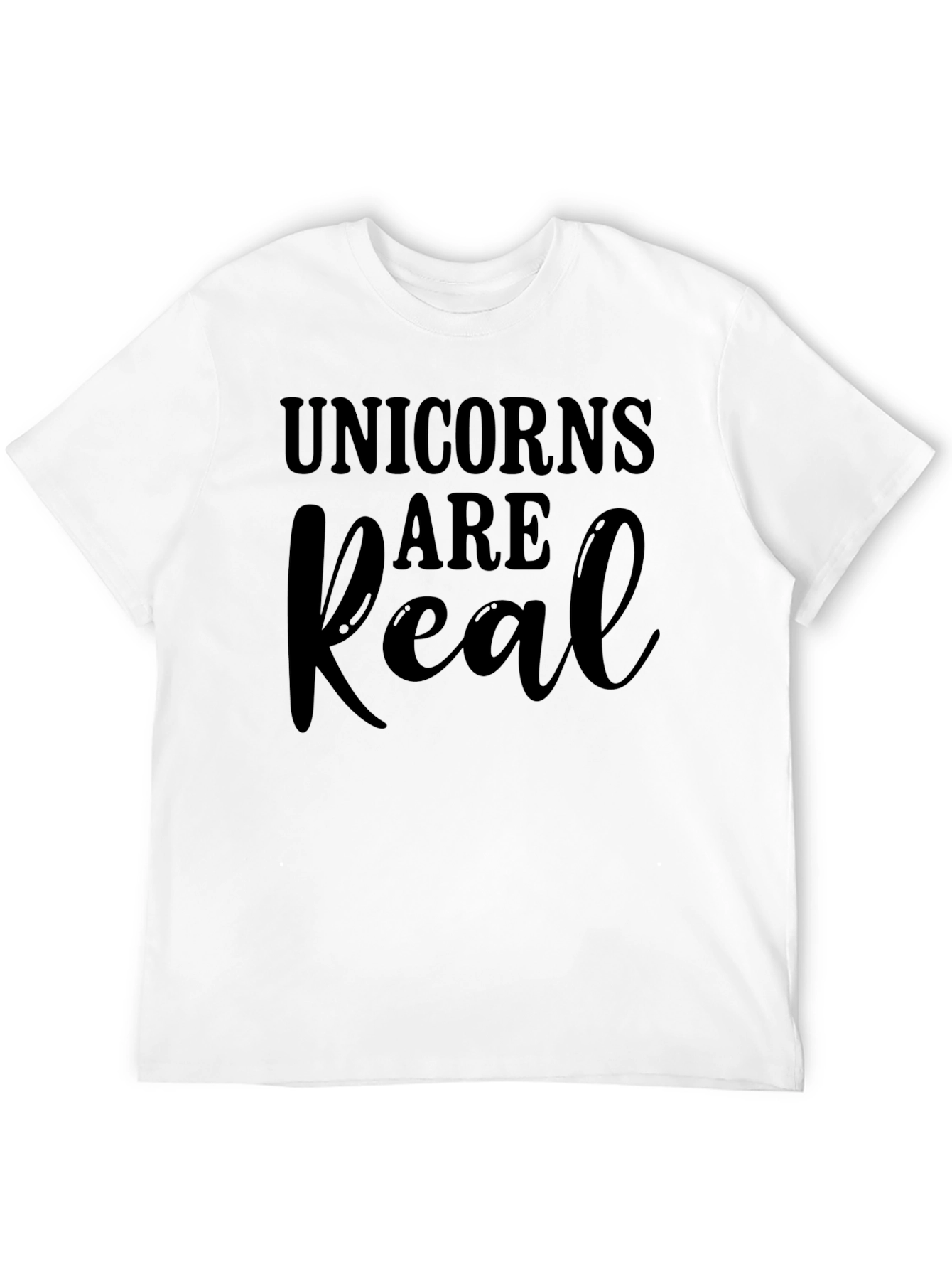 Unicorns Are Real Black Cotton T-Shirt